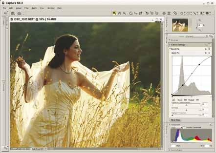 36 I NIKON SOFTWARE Abordare integrată pentru gestionarea fişierelor de 36,3 Nomenclatură Capture NX 2 (opţional): Optimizat pentru procesarea imaginilor realizate cu D800 Pentru a face faţă imaginii