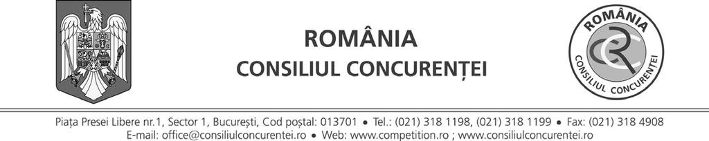 În atentia potenţialilor ofertanţi Consiliul Concurenţei, cu sediul în Municipiul Bucureşti, Piaţa Presei Libere nr.