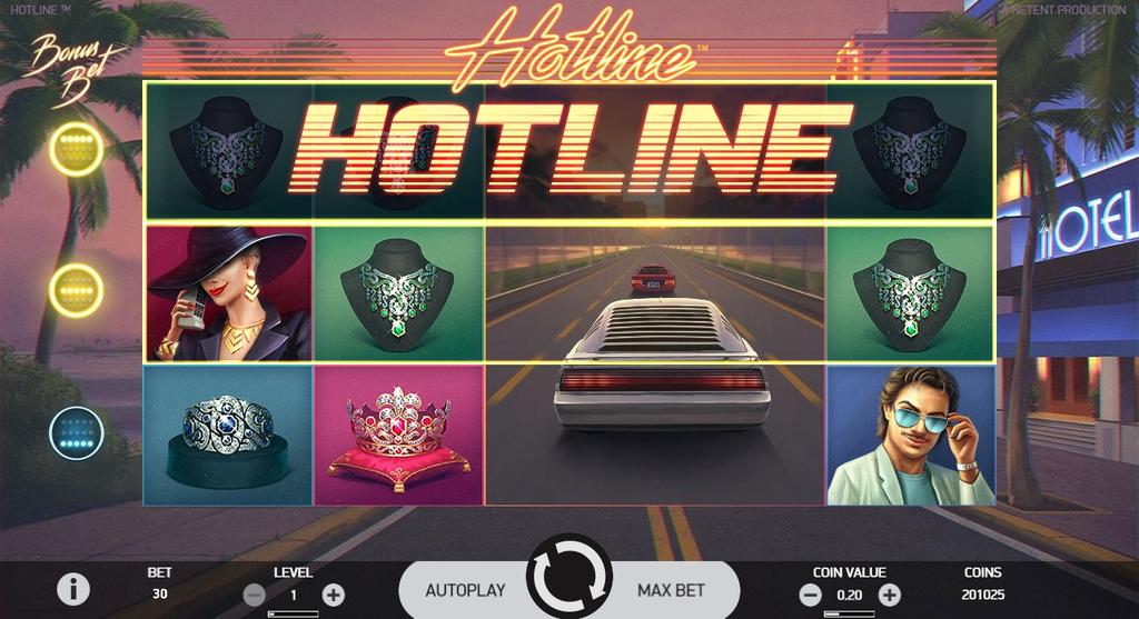 Hotline Bonus Bet Hotline Bonus Bet este o funcie miză bonus care crește șansa de a câștiga Expanding Wilds și Re-Învârtiri pentru o miză mai mare. Hotline Bonus Bet Fiecare rând este o Hotline.