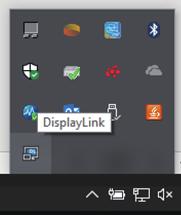 După instalarea completă a softwareului DisplayLink, în bara de activități apare o
