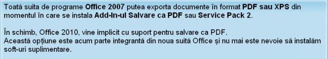 (Portable Document Format = format portabil de documente) PDF este un format de fişier care păstrează macheta şi aspectul documentului intacte, astfel