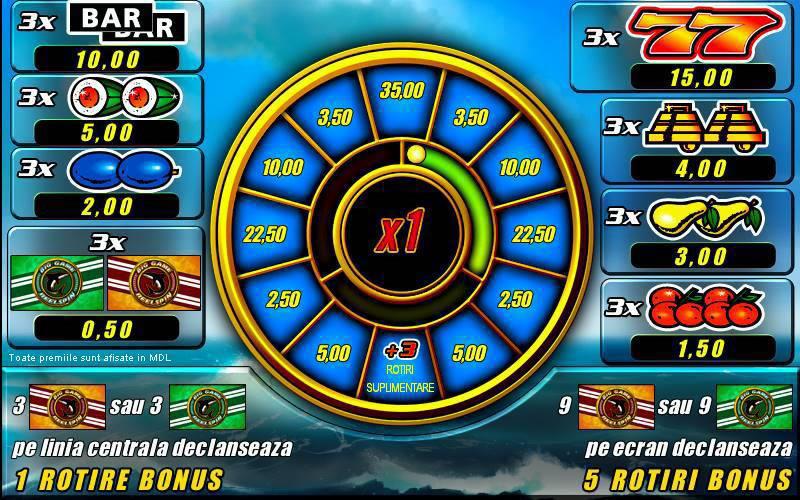 Spinning Reels Tipul jocului: 5 linii, 6 cilindri - Toate plățile sunt pentru combinații de la stânga spre dreapta. - Toate premiile sunt pentru liniile selectate.