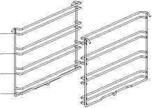 Pozitiile grilajelor laterale Raftul 4 Raftul 3 Raftul 2 Raftul 1 Este important să-l amplasati corect în rafturile metalice.