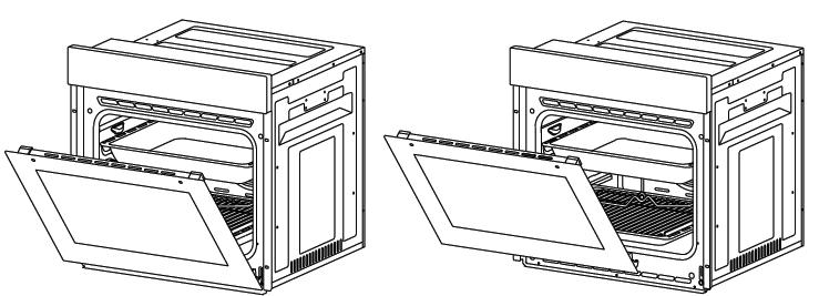Curatarea si montarea ușii cuptorului Figura 14 Figura 15 Figura 14.1 Deschideti complet usa prin tragerea usii cuptorului spre dumneavoastra.