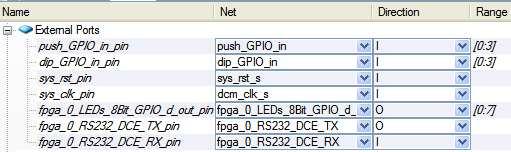❽ Executaţi un clic în coloana Net a portului GPIO_in pentru instanţa dip şi selectaţi Make External.