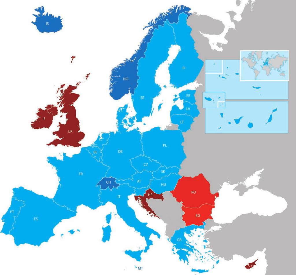 State membre ale UE care fac parte din spațiul Schengen (*) 1995: Belgia, Franța, Germania, Luxemburg, Portugalia, Spania, Țările de Jos 1997: Austria, Italia 2000: Grecia 2001: