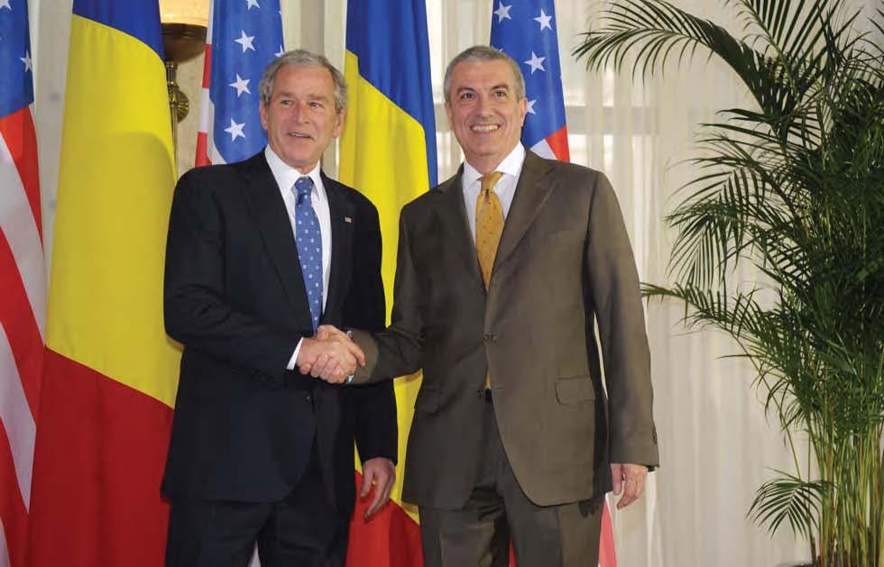 Întrevederea premierului Cãlin Popescu-Tãriceanu cu preºedintele SUA George W. Bush la Palatul Victoria 4.04.
