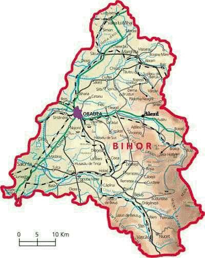 Judeţul Bihor ocupă o suprafaţă de 7.544 km 2, fiind situat în partea de N-V a României între paralelele 46,23 şi 47,35 latitudine nordică şi meridianele 21,26 şi 22,48 longitudine estică.