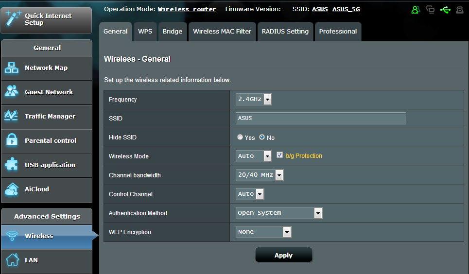 4 Configurarea setărilor Complexe 4.1 Wireless 4.1.1 Aspecte generale Fila General vă permite să configuraţi setările de bază pentru reţeaua wireless.