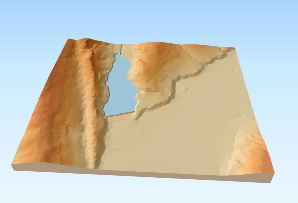 Figura 2 Vizualizare 3D a geometriei elementelor hidrografice și topografice