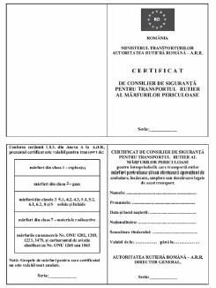 ANEXA nr. 2:ANEXA nr. 3 b : Modelul de certificat de consilier de siguranţă ANEXA nr. 3:ANEXA nr.