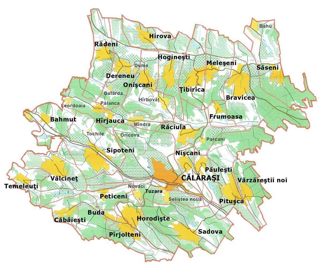 2.2 POPULAȚIA, ORGANIZAREA TERITORIALĂ ȘI CONDIȚII GEOGRAFICE Raionul Călărași este situat în zona de centru-vest a Republicii Moldova pe o suprafață de 753,5 km 2, se învecinează cu raionul