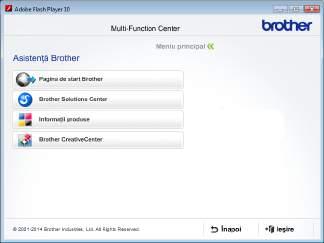 Informaţii generale Accesarea serviciului de asistenţă clienţi Brother (Windows ) 1 Puteţi găsi toate contactele necesare, cum ar fi asistenţa web (Brother Solutions Center), pe CD-ROM.