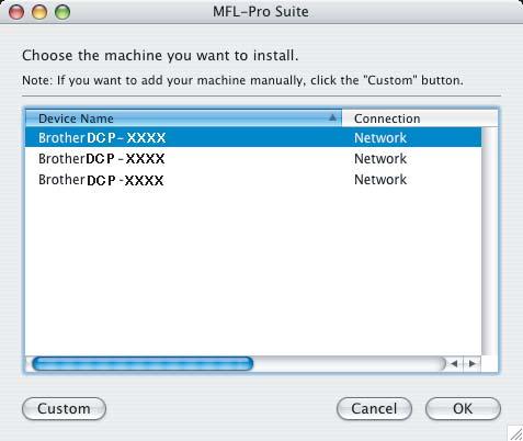 PASUL 2 Instalarea driverului şi a software-ului Macintosh 4 Pentru utilizatorii cu interfaţă de reţea Pentru Mac OS X 10.2.4 sau o versiune ulterioară 1 Conectaţi cablul de interfaţă de reţea la aparat şi apoi conectaţi-l la reţea.