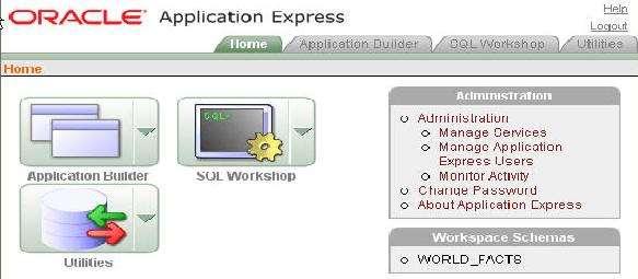 Oracle Application Express este o aplicatie web bazata pe un browser
