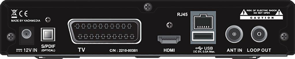 (HDD) Intrare UTP pentru conectarea la un modem de cablu Conector USB tip A Conector RJ45 3 SCART Cablu SCART 7 ANT