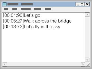 Adăugare informații despre versuri folosind un computer Puteți introduce versurile într-un fișier text (un fișier LRC). Transferaţi atât fişierul text (fişier LRC) cât şi fişierul de muzică pe player.