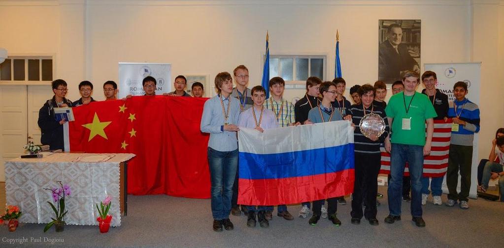 Echipa câștigătoare, cea a Rusiei, a fost compusă din 7 elevi, fiecare premiat cu cel puțin o medalie, dintre care patru de aur.