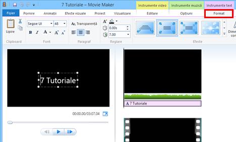 Windows Movie Maker are câte un buton pentru fiecare dintre ele dar, în practică, titlurile și genericele au un comportament identic, diferă doar locul pe care îl ocupă în