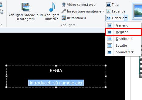 d) Cum se folosesc efectele de text în Windows Movie Maker Efectele de text pot fi aplicate