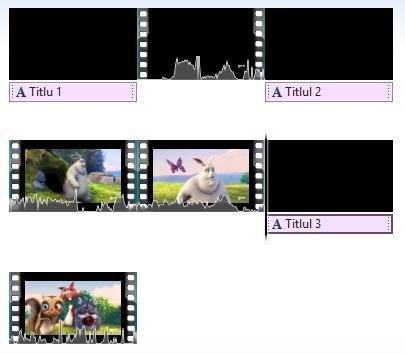 Titlurile se comportă similar ca oricare alt clip video din cronologie, așa că le puteți adăuga tranziții