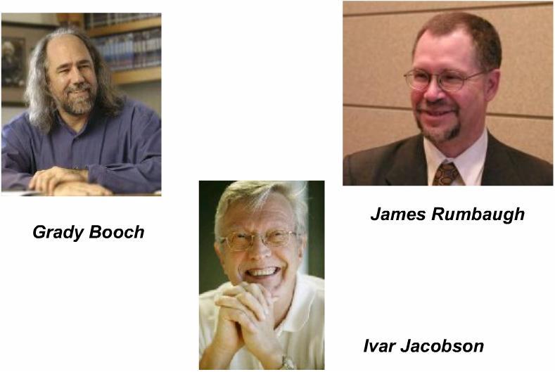 Originea limbajului de modelare unificat (UML) Notatiile Booch, OMT, si OOSE au fost create de Grady Booch, James Rumbaugh si respectiv Ivar Jacobson (the