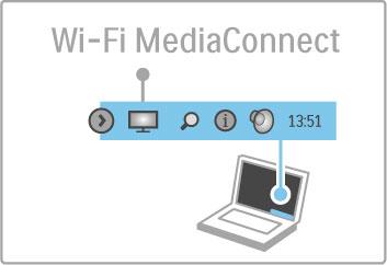 Ajutor Wi-Fi MediaConnect Pentru a citi Ajutor Wi-Fi MediaConnect, face!i clic dreapta pe pictograma televizor din bara de sarcini a PC-ului #i selecta!i Ajutor. Selecta!
