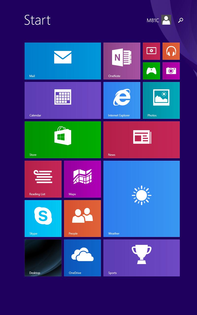 Aplicaţii Windows Acestea sunt aplicaţii fixate în ecranul Start şi afişate în format de dale pentru accesare uşoară.