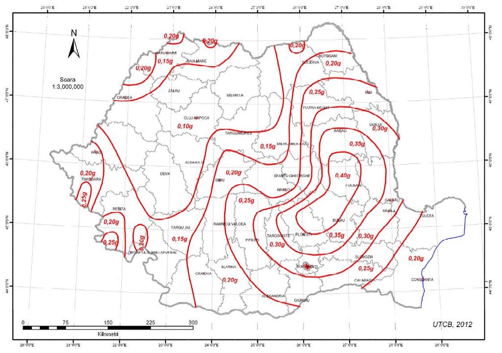 evenimente seismice având intervalul mediu de recurenta (al magnitudinii) IMR = 225 ani.