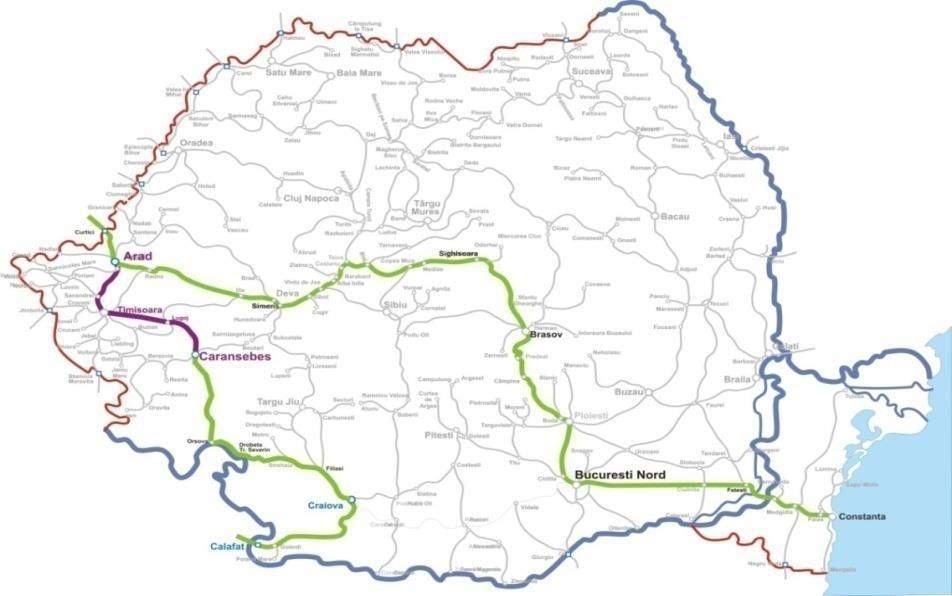 Studiu de Fezabilitate pentru modernizarea liniei de cale ferată Caransebeş Timișoara - Arad Caracteristicile actuale ale tronsonului: - lungime traseu 155 km; - linie simplă electrificată 144,2 km,