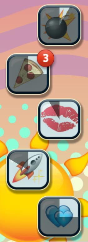 Simbolul Wild Funcțiile emoji Există 5 contoare emoji: contorul Bomb, contorul Pizza, contorul Kiss Mark, contorul Rocket și contorul Two Hearts.