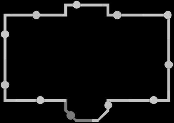 Figura b: exemplu de amplasare a receptoarelor în jurul unei clădiri conform procedurii pentru CAZUL 2.