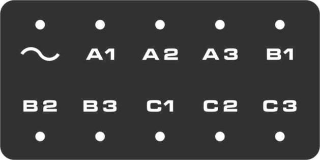 Diodele LED AOVP, BOVP, COVP roşii (pe PCB a alimentatorului) semnalizează starea de siguranţă împotriva supratensiunii a anumitei grupe de ieşirii: A, B, C.