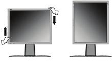 com Vedere Portret Pentru comutarea de la modul Vedere (implicit) la Portret, faceţi următoarele: 1. Din partea din faţă, ridicaţi uşor monitorul LCD pentru a permite mai multă lumină. 2.