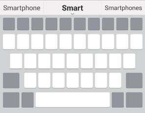 Suggesting words Smart keyboard automatically analyses your usage patterns to suggest frequently used words as you type. The longer you use your device, the more precise the suggestions are.