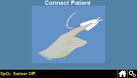 Dacă senzorul se desprinde de pe pacient Dacă senzorul s-a desprins de pe pacient, apare ecranul afişat în dreapta. Ataşaţi din nou senzorul.