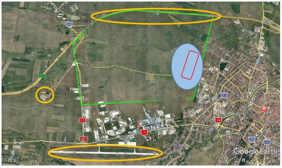 Studiul cuprinde informații privind amplasamentul celor trei obiective: - Depozitul de deșeuri Cristian este situat la o distanță de aproximativ 4,17 km în Vest.