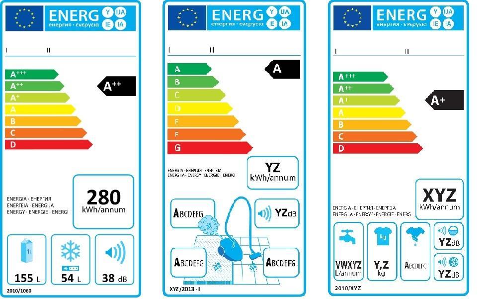 Figură 1 Mdele de etichete energetice Etichetarea energetică clasează aparatele cu cnsum eectric, în funcție de cnsumul acestra, de la clasa G (rșu)- cea mai puțin eficientă, la clasa A, A+, A++,