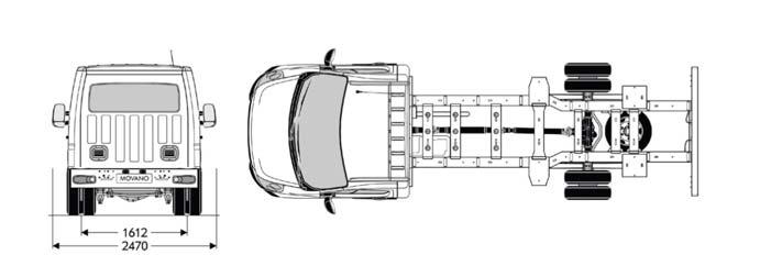 Opel Movano CV Date tehnice Dimensiuni caroserie dublu tractiune spate (RWD) RWD (Simplu) Greutate maximă admisă (GVW) (kg) 3 5 3 5 4 5 3 5 4 5 Ampatament (mm) 4 332 3 682 3 682 4 332 4 332 Lungime