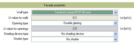 Componente de închidere Fațadă: Panouri sandwich PUR