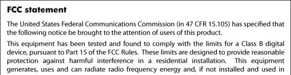 Capitol 11 Această secţiune cuprinde următoarele subiecte: Numărul de identificare a modelului în nomenclator FCC statement VCCI