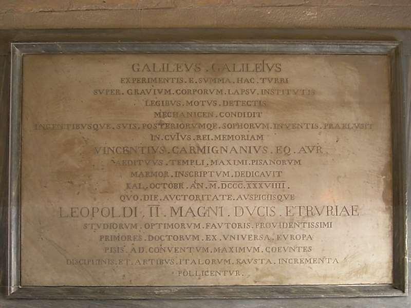 Galileo a studiat viteza, gravitația și căderea liberă, principiul relativității, inerția, mișcarea proiectilelor și, de asemenea, a avut contribuții în știința și tehnologia aplicată, descriind