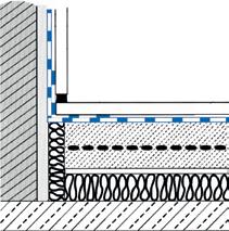 Detalii tehnice de aplicare a hidroizolaþiilor sub placãri Îmbinarea cu peretele CL 50 / CL 51 CM 18 / CM 19