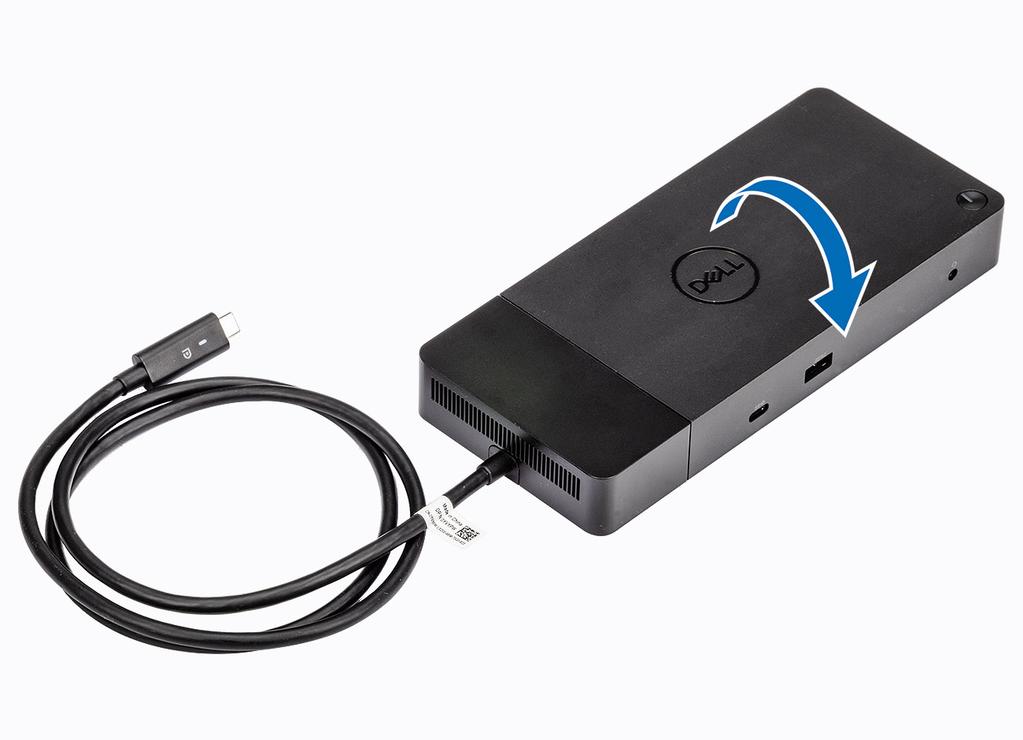 Scoaterea modulului cablului USB Type-C 8 Stația de andocare Dell WD19 este livrată cu cablul USB Type-C conectat.