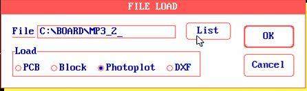 Vizualizarea fisierelor Gerber In File Load selectam Photoplot. Observatie: TANGO este implementat cu DosBox 0.