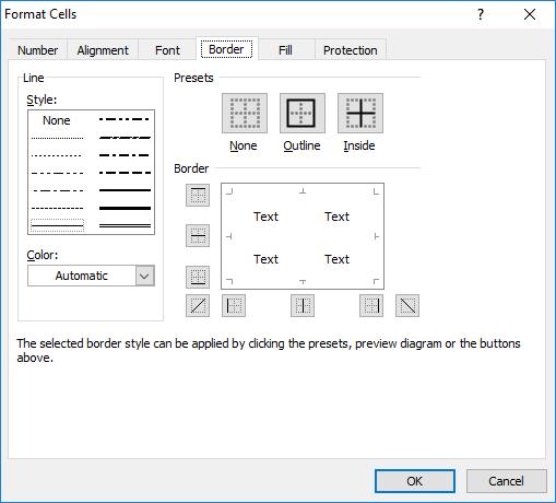 Excel dă posibilitatea formatării atât a conţinutului celulelor cât şi a celulelor însăşi prin aplicarea de chenare de grosimi şi culori diverse sau texturi şi culori pentru fundalul celulelor.