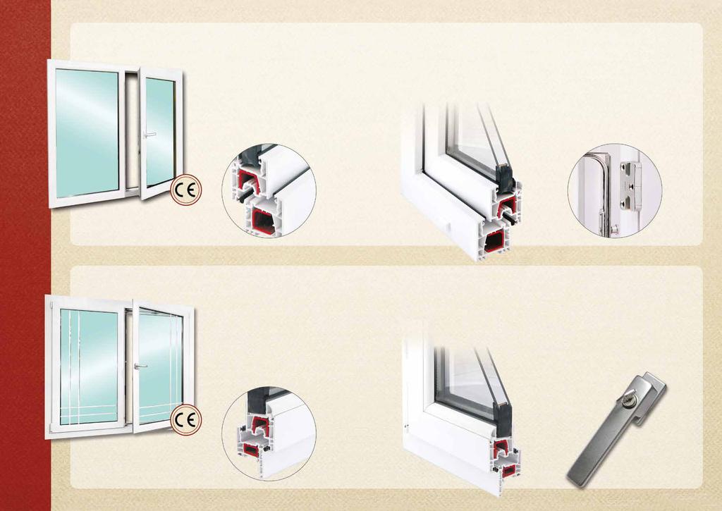 Izolatie Sigurantã Fereastra Confort un design clasic al ferestrei datorat muchiilor drepte la exterior un aspect deosebit la interior prin bagheta rotunjită culoarea alb strălucitor specifică numai