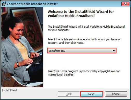 Select Vodafone RO, then click Next There are left just few steps till the installation of the application CAUTION!