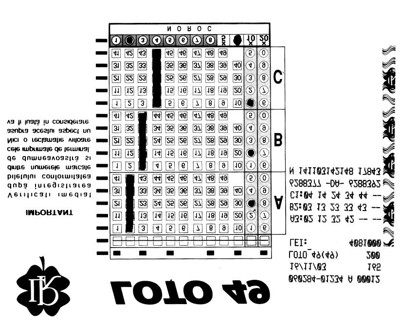 Capetele intervalului de numere NOROC sunt imprimate pe bilet ºi încadreazã cuvântul "DA" dacã participantul joacã NOROC sau "NU" dacã participantul nu joacã NOROC.