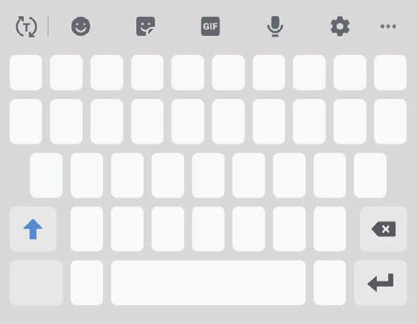 Noţiuni de bază Introducerea textului Aspectul tastaturii Se afişează automat o tastatură atunci când introduceţi text pentru a trimite mesaje, a crea note etc.